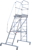 Передвижная лестница-подмости 8 ступени с платформой и ограждением 1,1 м NV5510 Новая высота 5510108