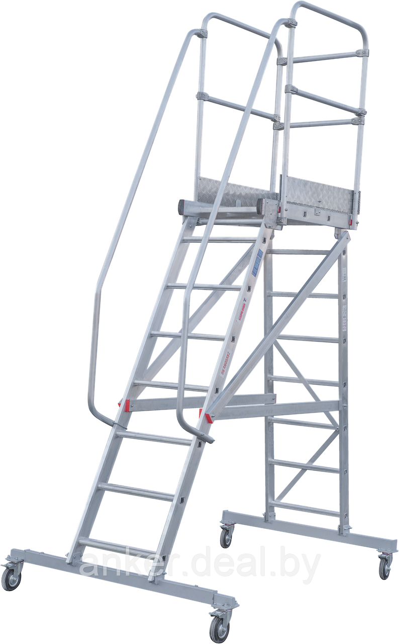 Передвижная лестница-подмости 8 ступени с платформой и ограждением 1,1 м NV5510 Новая высота 5510108 - фото 1 - id-p222547066