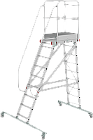 Передвижная лестница-подмости 9 ступени с платформой и ограждением 1,1 м NV5510 Новая высота 5510109