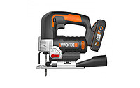 Лобзик аккумуляторный WORX WX543, 20В, 2Ач х 1, кейс