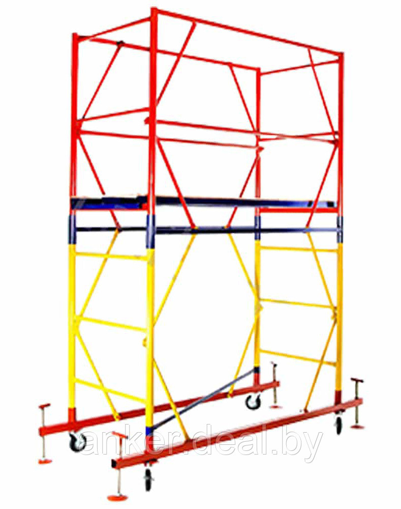 Вышка тура ВСР-2, рабочая высота 3.5 м, площадка 0.7х2.0 м, стальная - фото 1 - id-p222546705