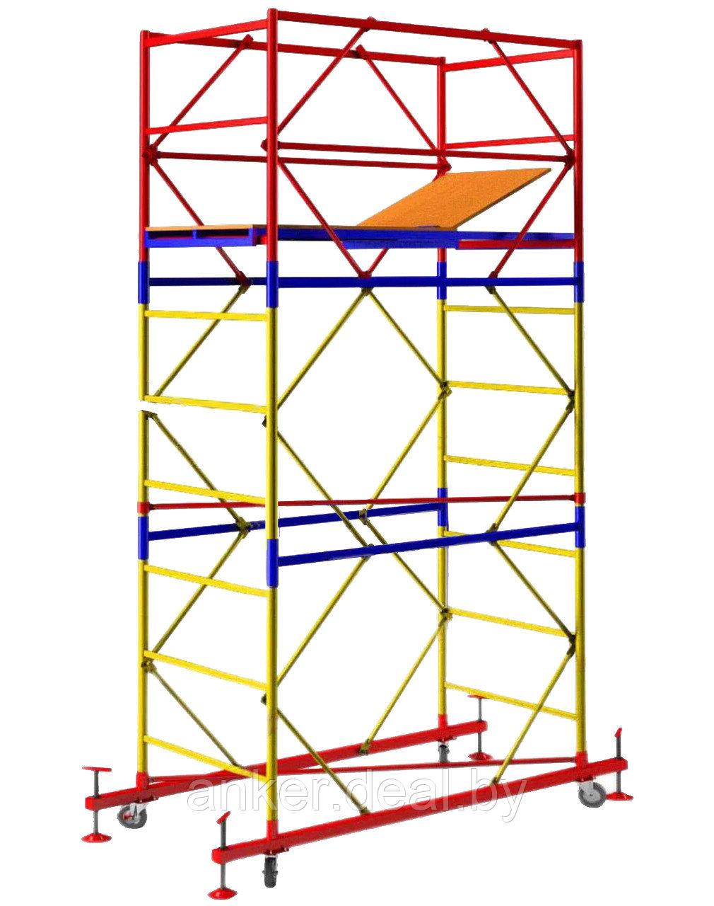 Вышка тура ВСР-2, рабочая высота 4.7 м, площадка 0.7х2.0 м, стальная - фото 1 - id-p222546706