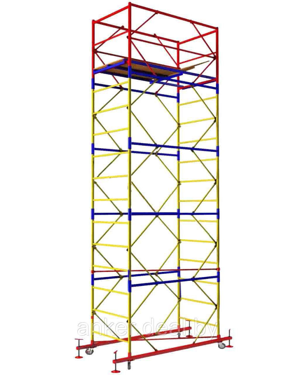 Вышка тура ВСР-2, рабочая высота 7.2 м, площадка 0.7х2.0 м, стальная - фото 1 - id-p222546708