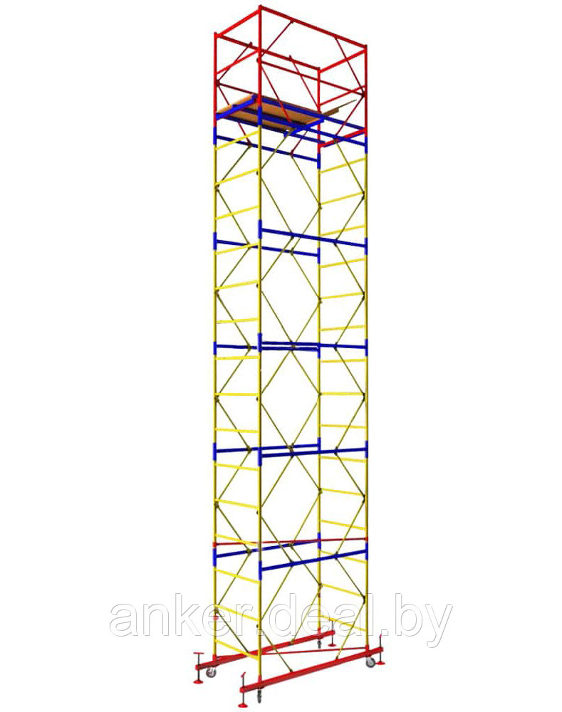 Вышка тура ВСР-2, рабочая высота 8.4 м, площадка 0.7х2.0 м, стальная - фото 1 - id-p222546709