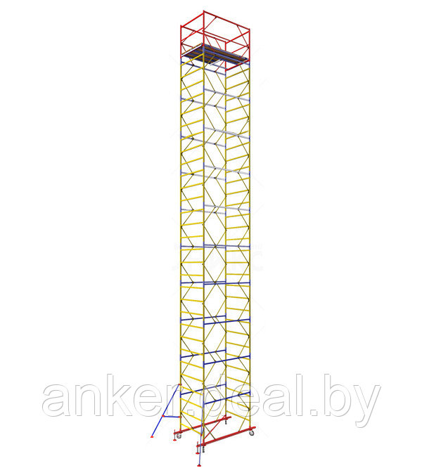 Вышка тура ВСР-3, рабочая высота 14.6 м, площадка 1.2x1.6 м, стальная - фото 1 - id-p222546714