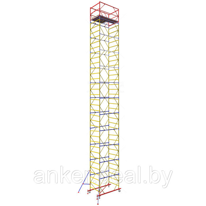 Вышка тура ВСР-3, рабочая высота 15.8 м, площадка 1.2x1.6 м, стальная - фото 1 - id-p222546715