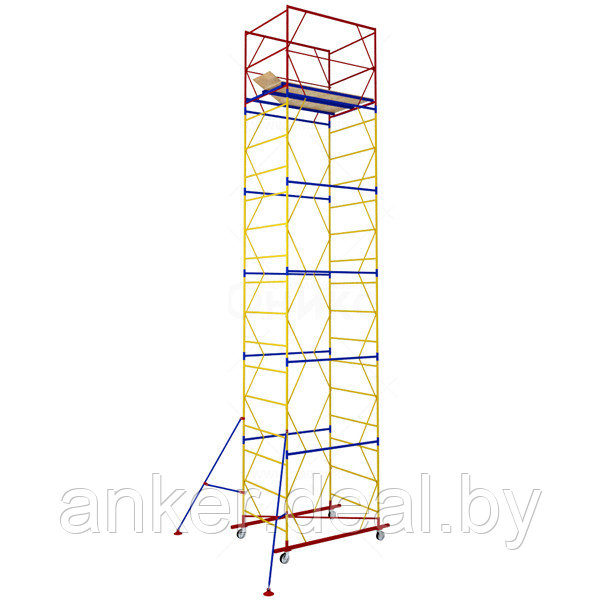 Вышка тура ВСР-3, рабочая высота 8.4 м, площадка 1.2x1.6 м, стальная - фото 1 - id-p222546720
