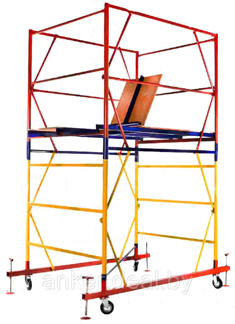 Вышка тура ВСР-4, рабочая высота 3.5 м, площадка 1.2x2.0 м, стальная - фото 1 - id-p222546730