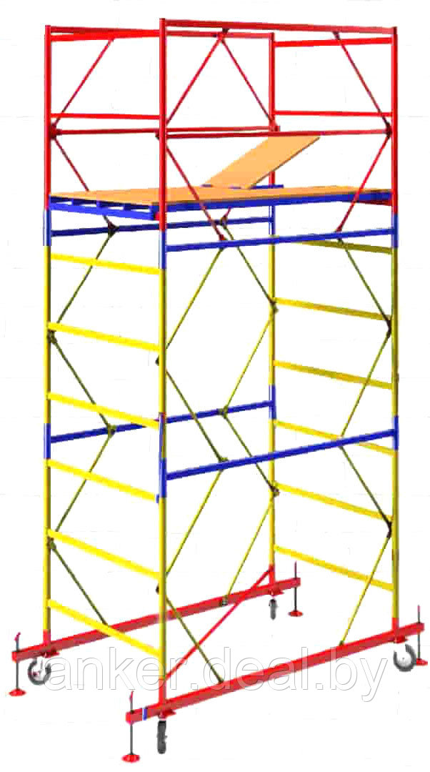 Вышка тура ВСР-4, рабочая высота 4.7 м, площадка 1.2x2.0 м, стальная - фото 1 - id-p222546731