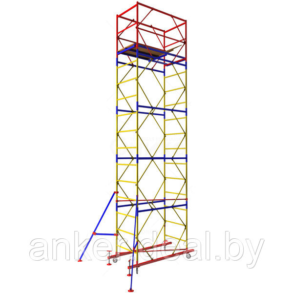 Вышка тура ВСР-4, рабочая высота 7.2 м, площадка 1.2x2.0 м, стальная - фото 1 - id-p222546733
