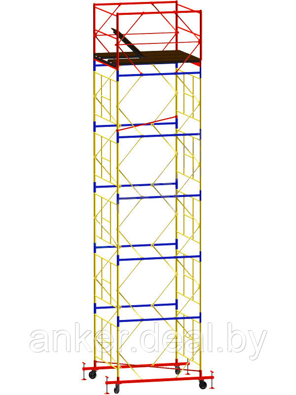 Вышка тура ВСР-5, рабочая высота 8.4 м, площадка 1.6x1.6 м, стальная - фото 1 - id-p222546750