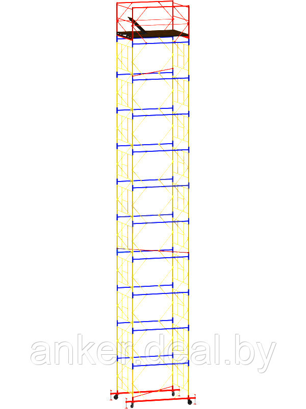 Вышка тура ВСР-6, рабочая высота 14.6 м, площадка 1.6x2.0 м, стальная - фото 1 - id-p222546755