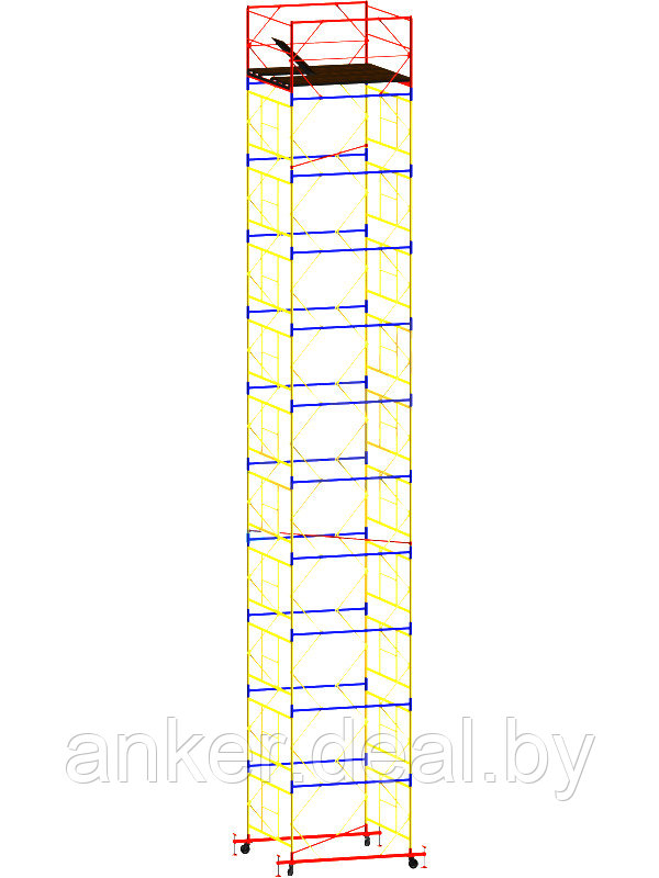 Вышка тура ВСР-7, рабочая высота 14.6 м, площадка 2.0x2.0 м, стальная - фото 1 - id-p222546771
