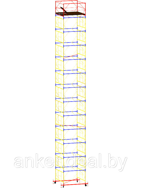 Вышка тура ВСР-7, рабочая высота 17 м, площадка 2.0x2.0 м, стальная - фото 1 - id-p222546773