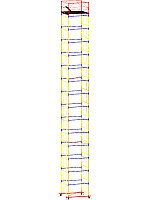 Вышка тура ВСР-7, рабочая высота 19.5 м, площадка 2.0x2.0 м, стальная