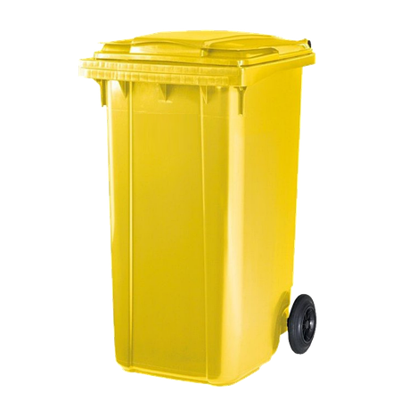 Мусорный контейнер бак 240 л литров желтый, фото 2