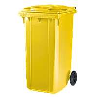 Контейнер пластиковый, бак для мусора 120 л желтый