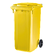 Контейнер пластиковый, бак для мусора 120 л желтый