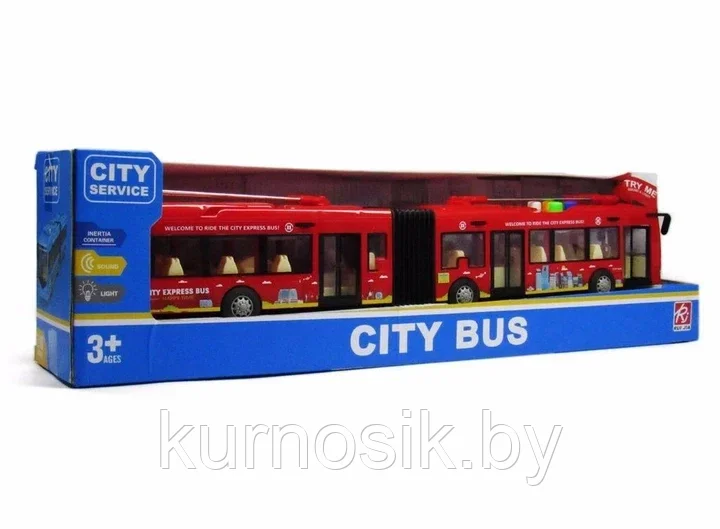Троллейбус Rui Jia Красный City Service, RJ3346B - фото 1 - id-p222559576