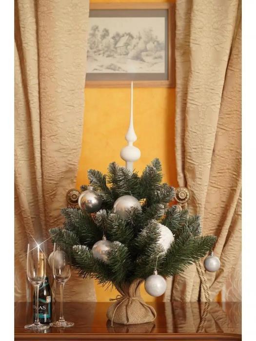 Маленькая искусственная елка новогодняя настольная 60 см пушистая рождественская ель литая заснеженная елочка - фото 6 - id-p222537705