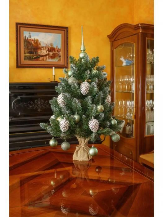 Маленькая искусственная елка новогодняя настольная 90 см пушистая рождественская ель литая заснеженная елочка - фото 5 - id-p222537706