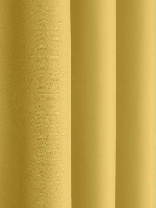 Шторы блэкаут желтые готовые однотонные современные плотные комплект портьеры для зала спальни в гостиную - фото 6 - id-p222537840