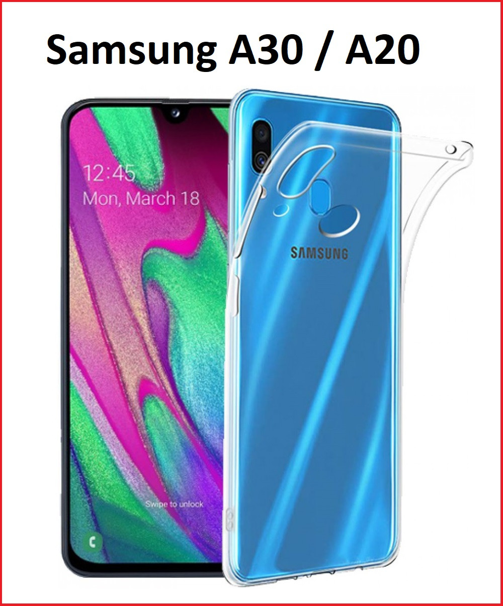 Чехол-накладка для Samsung Galaxy A30 (силикон) SM-A305 прозрачный - фото 1 - id-p97851496