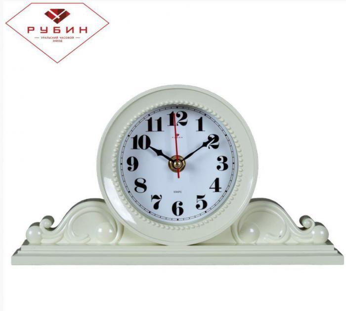 Настольные каминные стрелочные кварцевые часы РУБИН 2514-004 интерьерные классические - фото 1 - id-p222539658