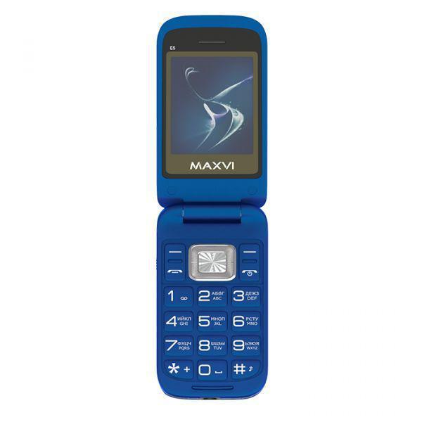 Кнопочный телефон раскладушка для пожилых людей MAXVI E5 синий мобильный раскладной - фото 7 - id-p222539984