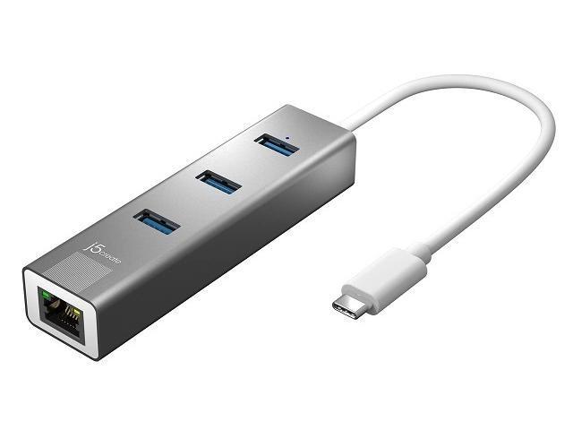 Хаб J5create USB-C - 3xUSB Type-A 3.0 / Ethernet JCH474 - фото 1 - id-p222444365