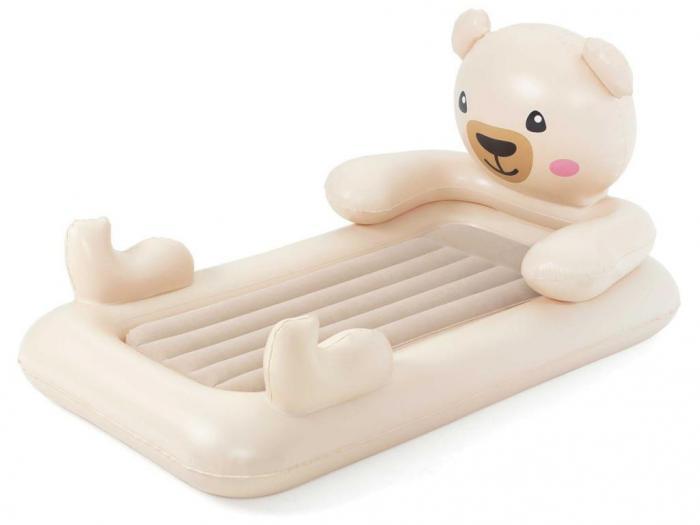 Надувная детская кровать матрас для сна детей мальчика BestWay DreamChaser 67712 мишка велюровая односпальная - фото 1 - id-p222444449