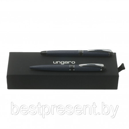 Набор Ungaro: шариковая ручка Uomo Blue и ручка-роллер Uomo Blue - фото 1 - id-p222560389
