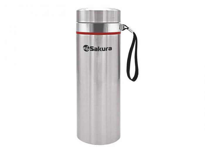 Термос для напитков чая кофе Sakura TH-02-1000S 1 литр металлический из нержавеющей стали - фото 1 - id-p222537307