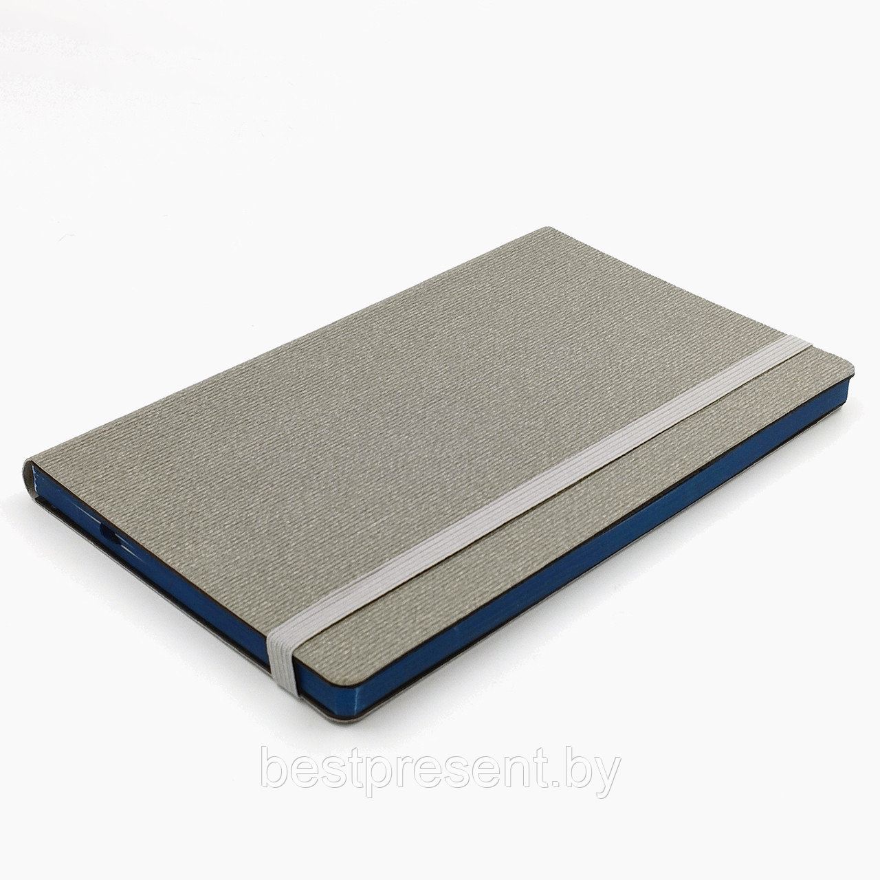 Записная книга V62 13х21 см CORDUROY FLEX серый тонир. бумага синий срез - фото 2 - id-p222561686