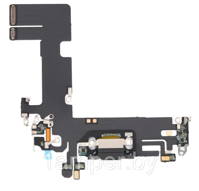 Шлейф с микрофоном, разъемом зарядного Iphone 13 Черный