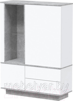 Шкаф Quartz QZ-ШК2 (белый платинум/бетон) Интерлиния - фото 2 - id-p180403458