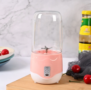 Портативный мини блендер для смузи и коктейлей Portable Juice Blender DM-888 ( емкость 400 ml) Розовый, фото 1