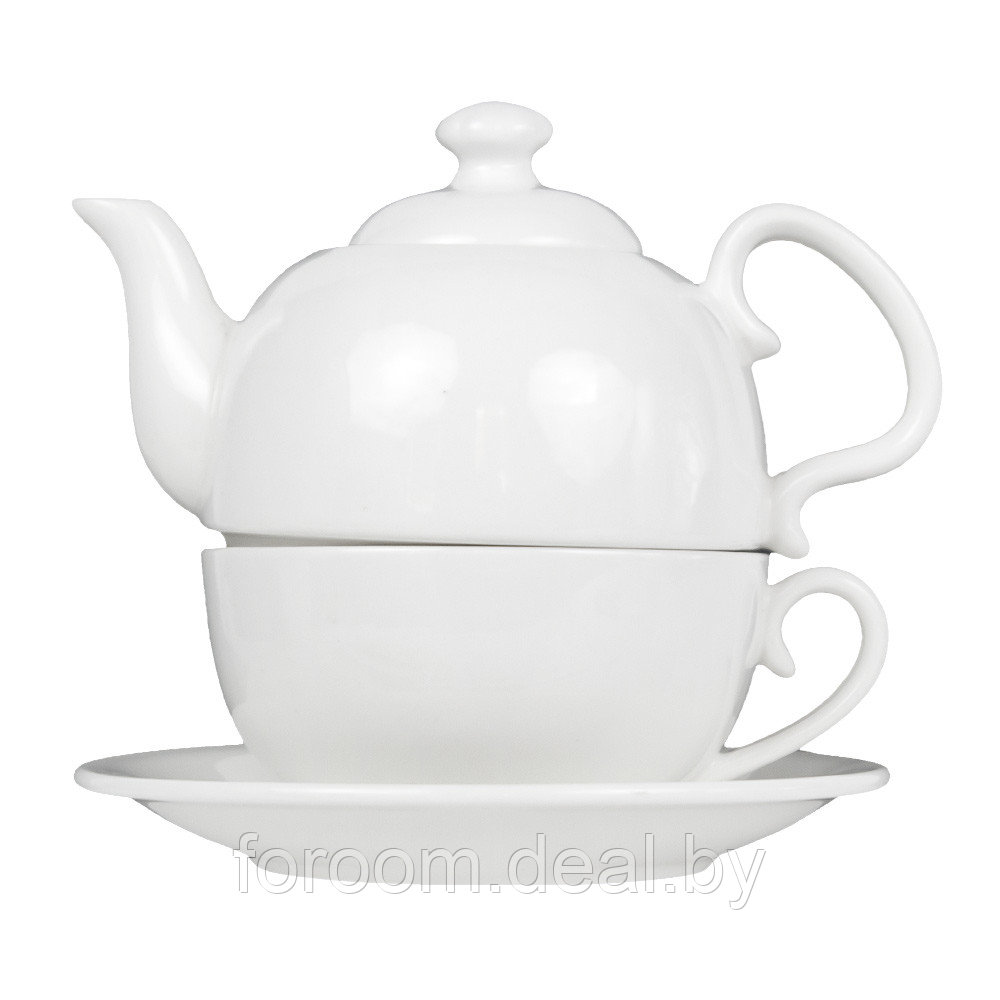 Набор чайный (3пр.): чайник заварочный 500мл, чашка 300мл, блюдце (d)15,5см Market Union OE4642 - фото 1 - id-p222562730
