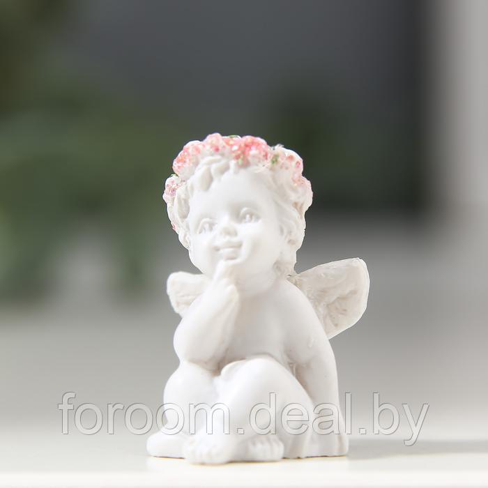 Фигура декоративная "Ангелок милашка в венке из роз" 2x2x(h)3см, микс СимаГлобал 906848 - фото 1 - id-p222562901
