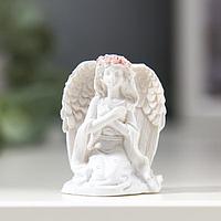 Фигура декоративная "Ангел-девушка в розовом венке" 3х2,5х(h)4см, микс СимаГлобал  1161704