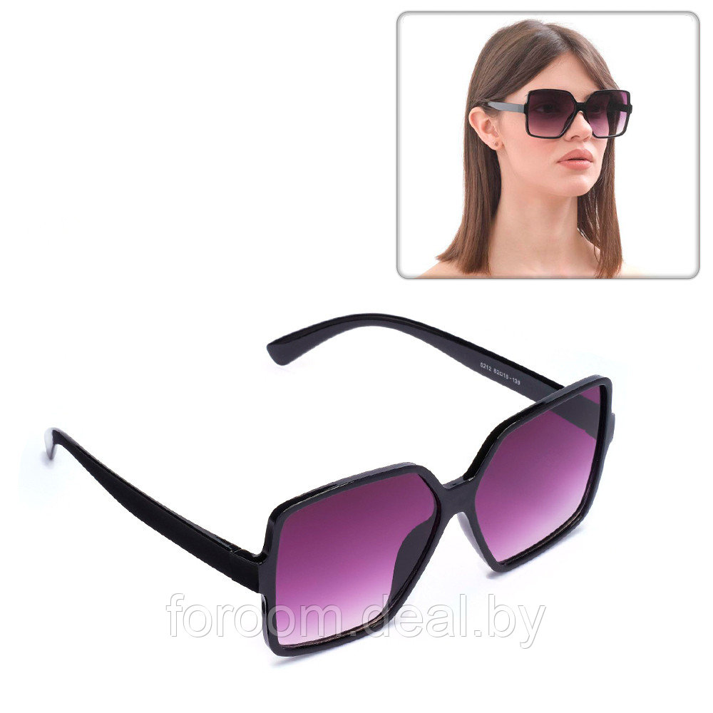 Очки солнцезащитные женские, линзы фиолетовые с градиентом, ширина 14,9см, дужка 13,4см   7673943
