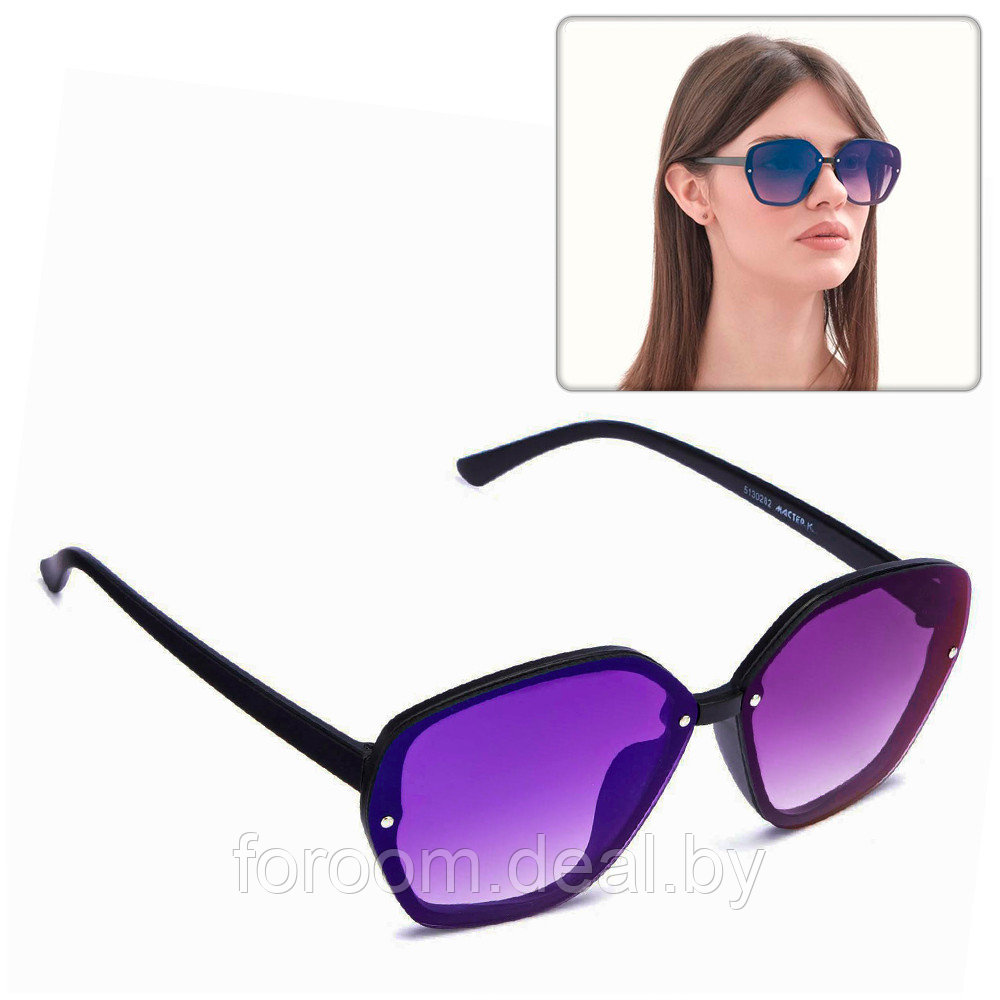 Очки солнцезащитные женские 14,5х3х5,5см, линзы фиолетовые с градиентом, UV400 Мастер К  5130282