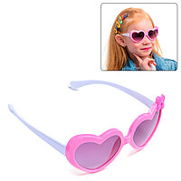 Очки солнцезащитные детские "Сердечкт", линзы фиолетовые с градиентом, ширина 13см, дужка 13см, UV350, для