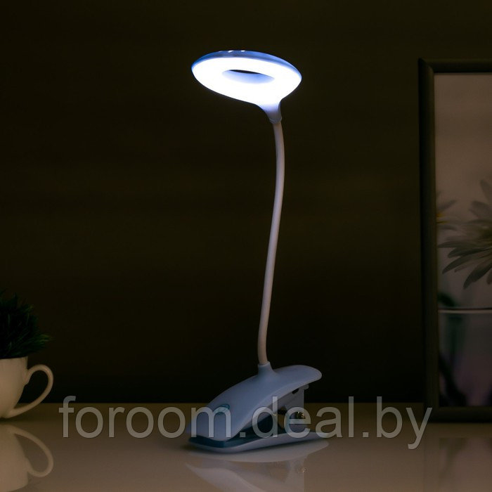 Лампа настольная сенсорная 14,5х6х(h)41см, на прищепке, LED 2Вт 6000К, USB провод, АКБ RisaLux 6988903 - фото 5 - id-p222563003