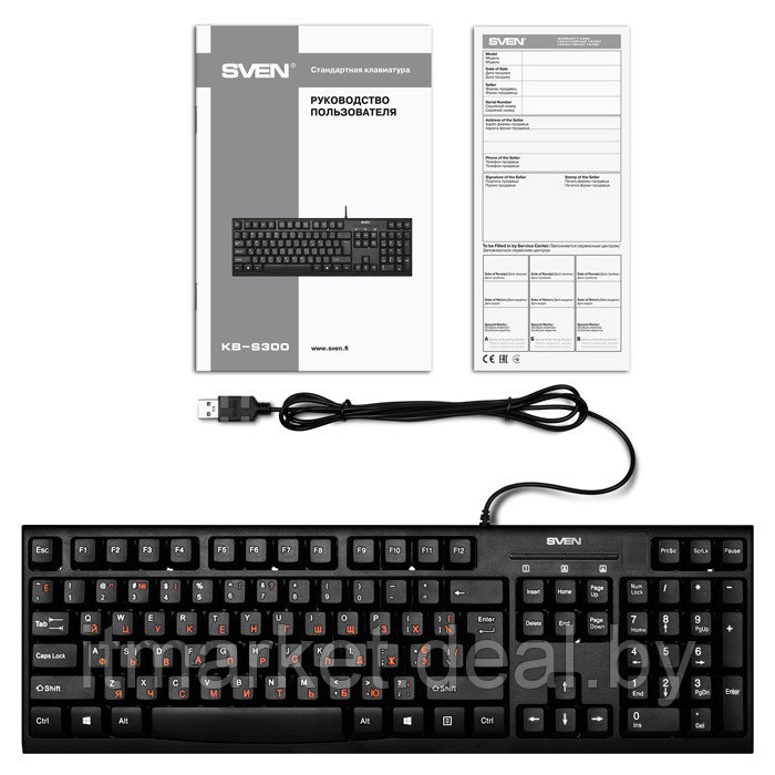 Клавиатура Sven KB-S300 Black (USB) - фото 2 - id-p222558060
