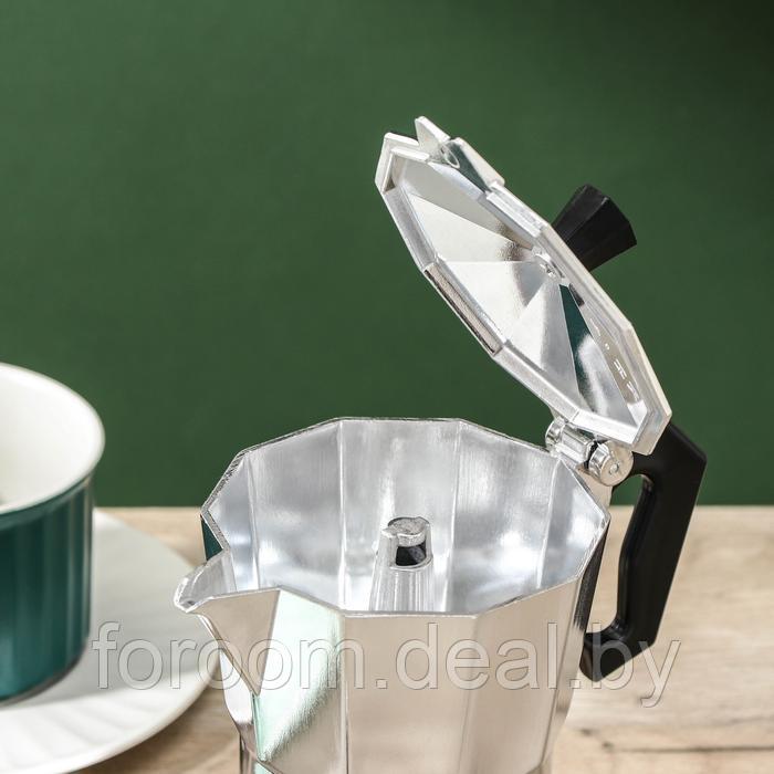 Кофеварка гейзерная "Alum" 150мл, на 3 чашки Доляна 6033392 - фото 4 - id-p222562339