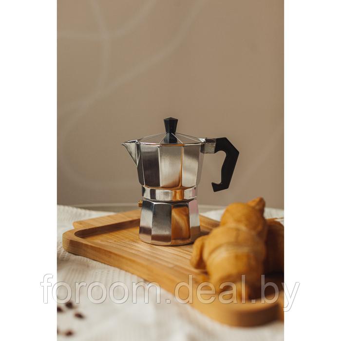 Кофеварка гейзерная "Alum" 150мл, на 3 чашки Доляна 6033392 - фото 5 - id-p222562339