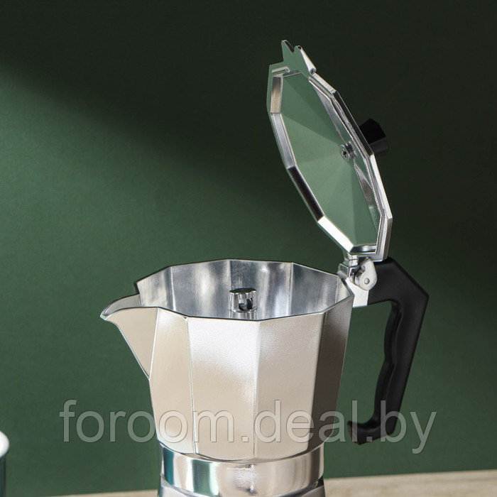 Кофеварка гейзерная "Alum" на 6 чашек, 300мл Доляна 9397710 - фото 3 - id-p222562348