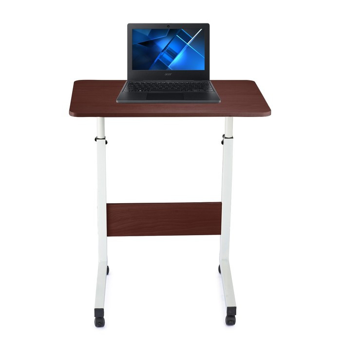 Прикроватный приставной стол LAD для ноутбука, 600×400×650(890) мм, цвет белый / венге - фото 2 - id-p222569615