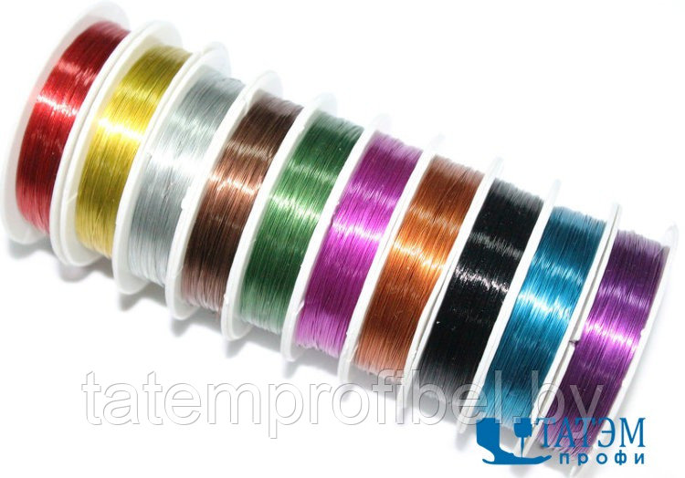 Проволока для бисероплетения, диаметр 0.3 мм, 10 м (упак 10 шт) цветная